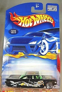 2001 Hot Wheels #77 Monsters Series 1/4 '59 IMPALA Black w/Chrome Lace Spokes - Picture 1 of 5