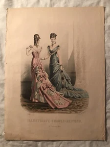 Illustrirte Frauenzeitung: Altkolorierte Xylographie 15. Januar 1877 - RAR - Picture 1 of 1