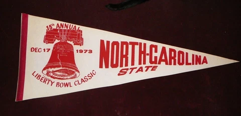 NORTH CAROLINA STATE 1973 LIBERTY BOWL PENNANT Cover