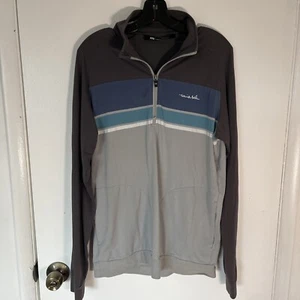 Travis Matthew 1/4 Zip Golf Pullover Men’s Medium Long Sleeve Blue & Gray - Picture 1 of 11