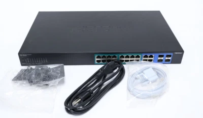 TRENDnet TPE-1620WS/A 20-Port Gigabit PoE+ Web Smart Switch w/ Cables - Image 1 of 4