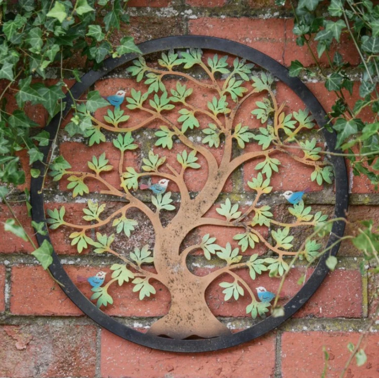 Multi-Coloured Circular "Tree of Life" Garden Wall Art - 40cm - Image 1 of 4