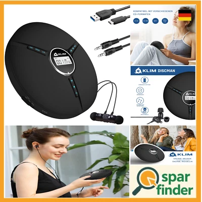 Kompakter CD Player mit Akku | KLIM Fusion Kopfhörer | MP3-CD Kompatibel - Bild 1 von 4