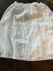 Eileen Fisher Women’s White Organic Linen Pull On Skirt Size Large Lined long - Picture 1 of 4