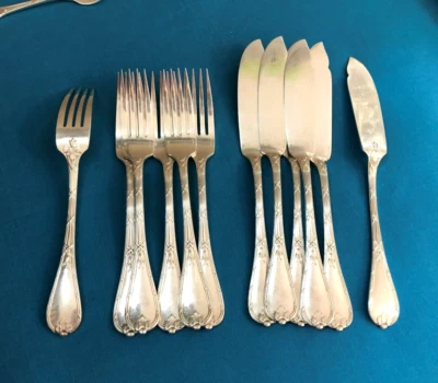 6 couverts à poisson CHRISTOFLE modèle RUBANS CLOCHETTES métal argenté Couteaux - Photo 1/4