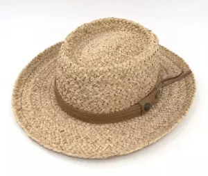 Dorfman Pacific Genuine Raffia Sun Hat Woven L/XL Tropical Travel - Picture 1 of 12