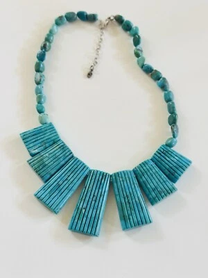 SX Sally C Treasures Collar Turquesa Piedras Preciosas Plata de Ley 925 Raro Foto 1 de 4