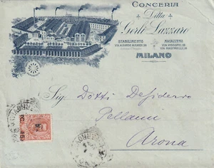 C16654-BUSTA PUBBLICITARIA, CONCERIA GERLI LAZZARO MILANO, PER ARONA, 15c. SU 20 - Imagen 1 de 1