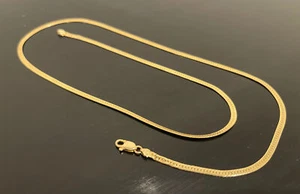 14K Yellow Solid Gold Snake Skin Necklace 20” Estate 3mm Wide 6.8 grams - Picture 1 of 3