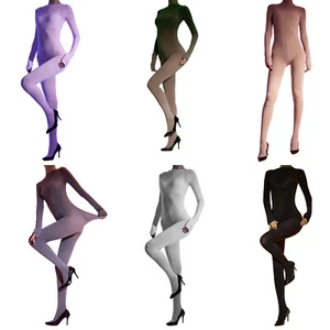 Womens Nightwear Nylon Pantyhose Ultra Soft Bodysuit Sexy Full Body Catsuit - Picture 1 of 58