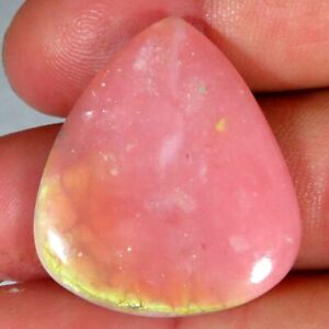 21.10Cts 100%Natural Top Grade Pink Opal Pear Cab 25x28x4mm Loose Gesmtone