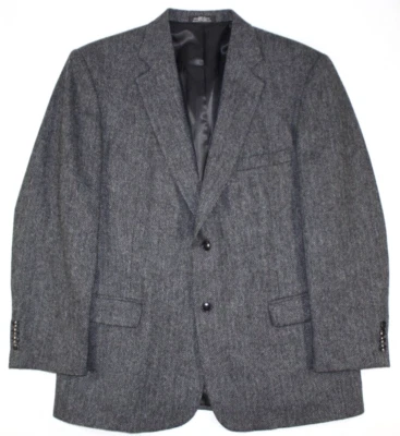 Barrington Blazer Men's 44 R Wool Tweed Sport Coat Jacket Herringbone Gray - Image 1 of 4
