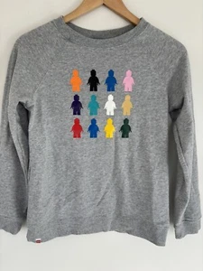 Lego Youth Boy Girl Gray Sweatshirt Sz L Large Lego Mini Figs Minifigure People - Picture 1 of 10