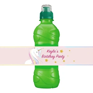 ETICHETTA BOTTIGLIA GERMOGLIO FRUTTA UNICORNO PERSONALIZZATA ROSA DRINK WRAPPER ADESIVI - Foto 1 di 2