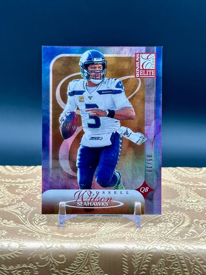 Russell Wilson 2020 Panini Donruss Elite 2000 Elite #2KE-RW Gold #’d 05/10 - Image 1 of 2