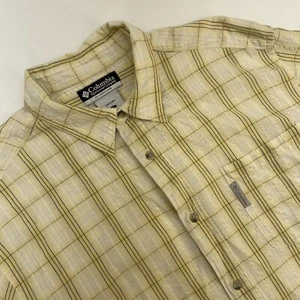 Columbia Sportswear Short Sleeve Collared Button Up yellow plaid Men's XLarge - Picture 1 of 10