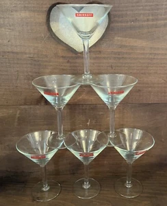 Smirnoff Stemmed Clear Martini Glasses Set of 6 5 3/4”. Used - Picture 1 of 7
