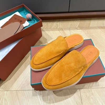 Zapatillas sin cordones de cuero de gamuza real estilo italiano para hombre Foto 1 de 4