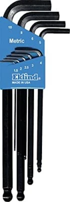 Eklind 13609 Ball-Hex-L Key Allen Wrench - 9pc set Metric MM sizes 1.5-10 Long - Image 1 of 4