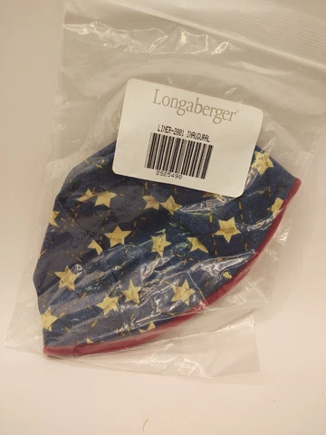 Longaberger 2001 Inaugural Basket LINER ONLY Red White and Blue Cover