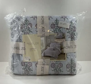 Rachel Zoe Cotton Queen Lavender Quilt Flower Reversable Set - Picture 1 of 4