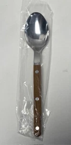 2 X Sabre Paris Bistrot Teak Soup Spoon, Brown Handle, New - Picture 1 of 2