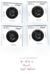1971 S  Gem Proof Cameo Kennedy Half Dollar   Lot of 4   H12 - Picture 1 of 6