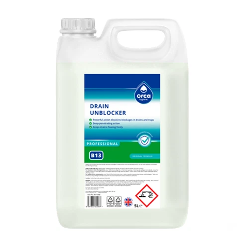 Orca Hygiene Drain Unblocker 500ml Or 5Ltr B13