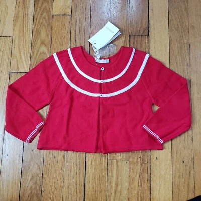 Новый с Ярлыками Catimini девочек Рождество красный длинным рукавом кардиган размер 3 98 - Изображение 1 из 2