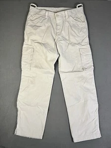 VTG Y2K Ron Herman White Cargo Pants Relaxed Fit Made in Japan Sz 36x32 - Picture 1 of 10