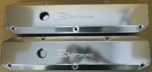 Holley Sniper SB Mopar Fabricated Aluminum Tall Valve Covers, Baffles - Picture 1 of 3