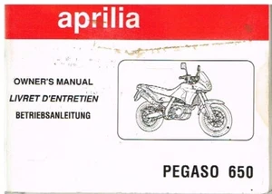 APRILIA PEGASO 650 (1997-2009) ORIG. OWNERS INSTRUCTION HANDBOOK (GB F D TEXT) - Picture 1 of 1
