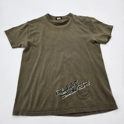 Y2K Quiksilver Boys Short Sleeve Tee Size Small Logo Olive Green Graphic Shirt - Image 1 of 4