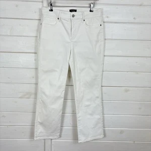 NYDJ Jeans Womens Size UK 10 White Denim Lift Tuck Marilyn Straight Casual - Picture 1 of 9