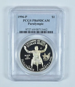 1996-P Paralympic Wheelchair Commemorative Dollar PR69 DCAM PCGS *9496 - Picture 1 of 5