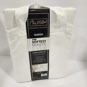 Amy Miller Home Queen Sheet Set White Microfiber 4-Piece Ultra Soft NEW - Picture 1 of 5