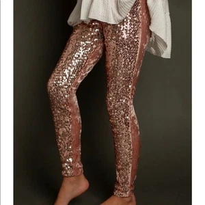 Joyfolie Girls Leggings Size 10 Juno Rosegold Sequins Pink - New - Picture 1 of 1