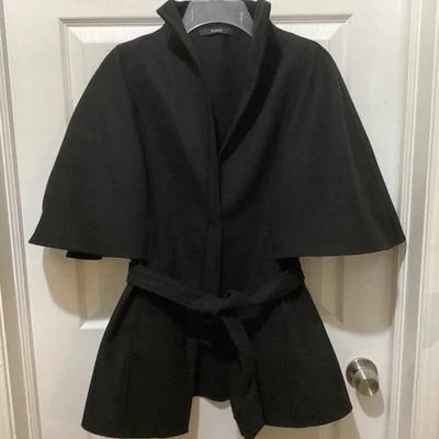 Abrigo Tahari con cinturón negro chaqueta a presión ~L~USADO EN EXCELENTE ESTADO Foto 1 de 4