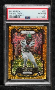 2023 Panini Prizm Gold Sparkle Prizm /24 Dalvin Cook #191 PSA 10 GEM MT - Foto 1 di 3