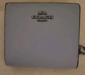 Blue Gray Coach Wallet NWT Many Card Slots Large Coin Pouch W Signature C Zipper - Picture 1 of 16