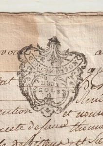 France Revenue Fiscal Fiscaux vieux papier parchemin Dijon 1754 Cancel ! - Picture 1 of 2