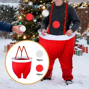 Santa Pants for Yard Xmas Game with Xmas Snow Balls Holiday Snowball Toss - Picture 1 of 5