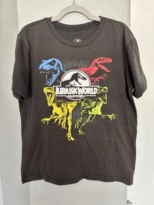 Jurassic World Boys T shirt Size M Short Sleeve Black Dinosaur Graphic Print  - Picture 1 of 8