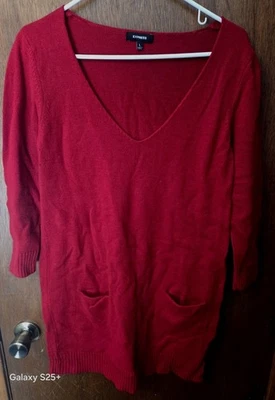 Vestido/túnica suéter rojo Express L Foto 1 de 2