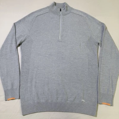 KJUS Therma Yarn 1/2 Zip Sweater Men's 56 (2XL) Gray 100% Merino Wool Golf EUC - Image 1 of 4