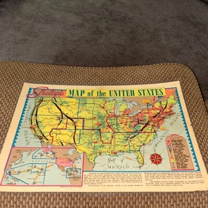 Nov. 1939 Newspaper Page w Strategic Map Of The US + Ads On The Back Laminated - Picture 1 of 9