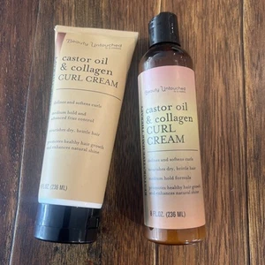 Beauty Untouched Castor Oil & Collagen Curl Cream--1 bottle and  Tube - Picture 1 of 5