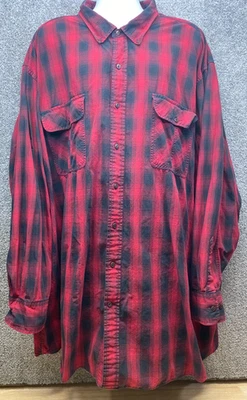Nautica Mens 5XLT Big & Tall Button Down Shirt Red Plaid Long Sleeve NJ-99 - Image 1 of 4