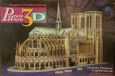 Puzz-3D Notre Dame de Paris Cathedral 952 pieces 3D Puzzle Wrebbit 1996 - Image 1 of 2
