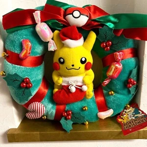 Pokémon Center CHRISTMAS 2005 Pikachu Plush Stuffed Christmas Wreath Japan New - Picture 1 of 2